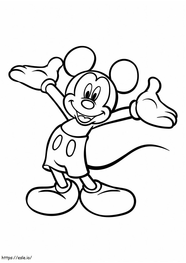 Raton Mickey Feliz de colorat