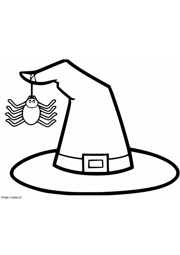 Witch Hat And Spider coloring page