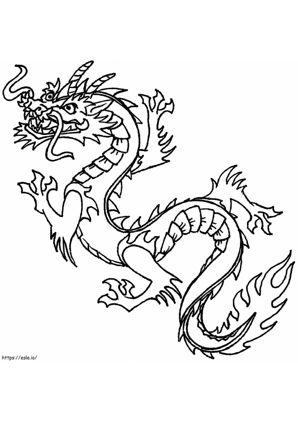 Dragon chinez normal de colorat