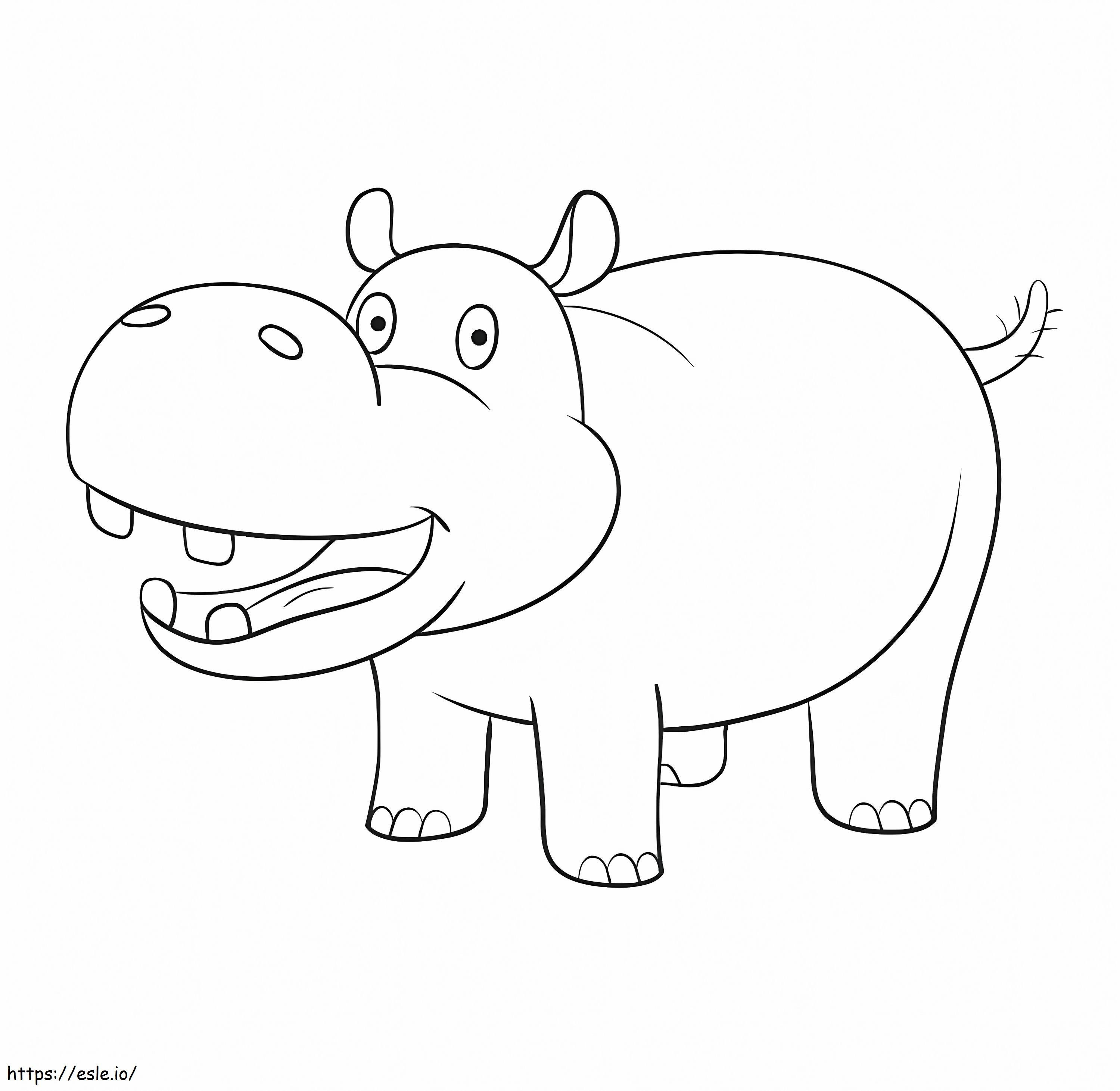 Hippo yang dapat dicetak Gambar Mewarnai