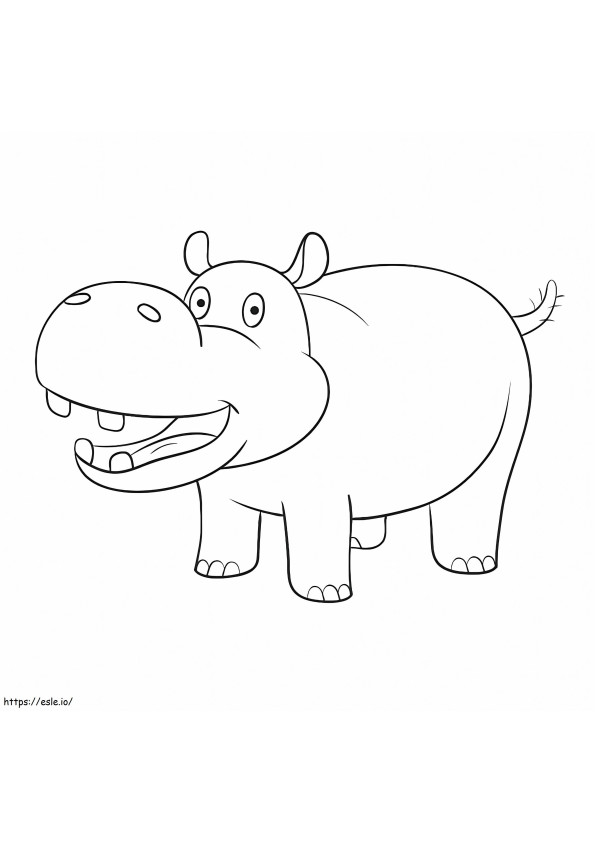 Printable Hippo coloring page