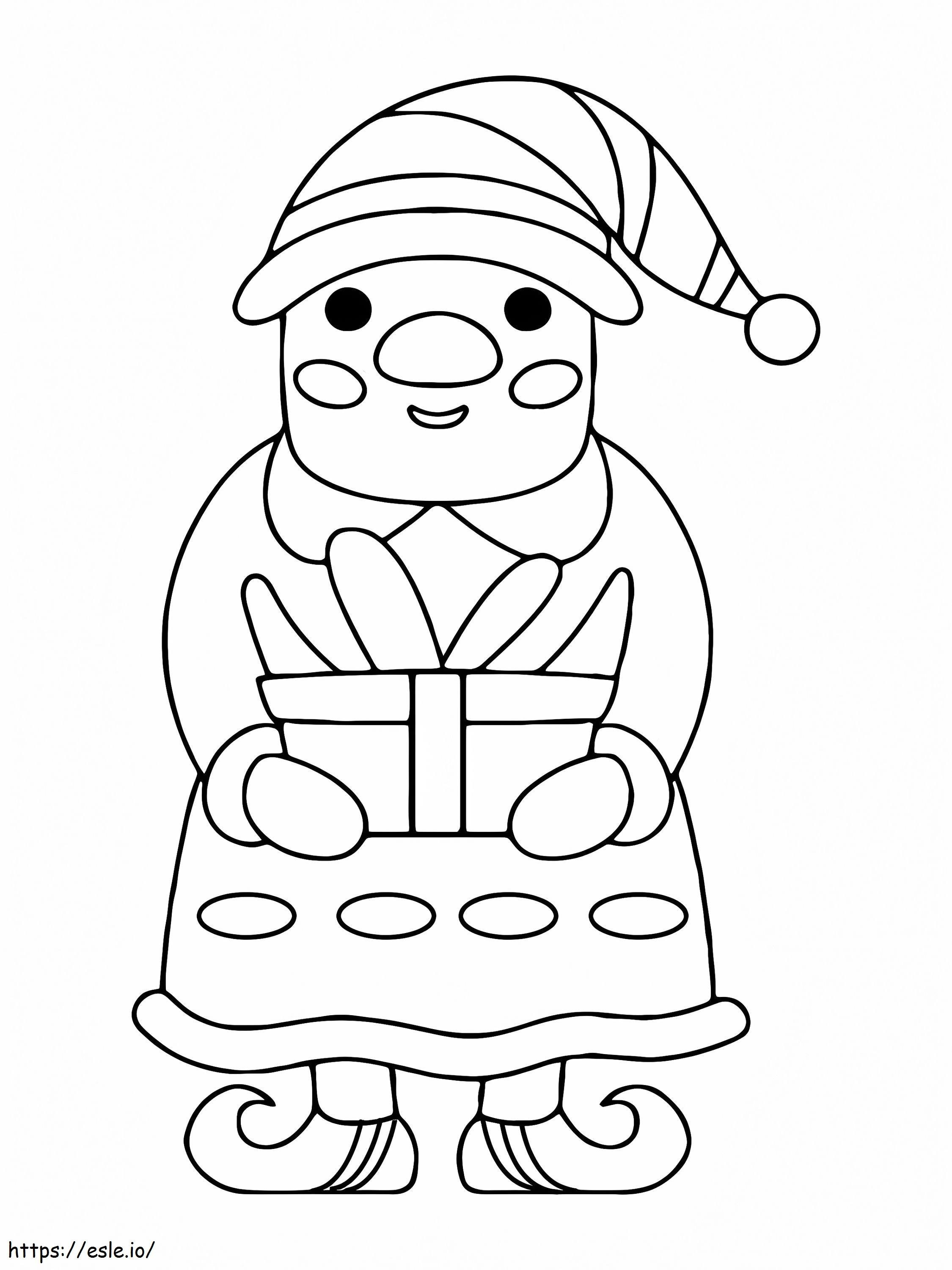 Smiling Christmas Elf coloring page