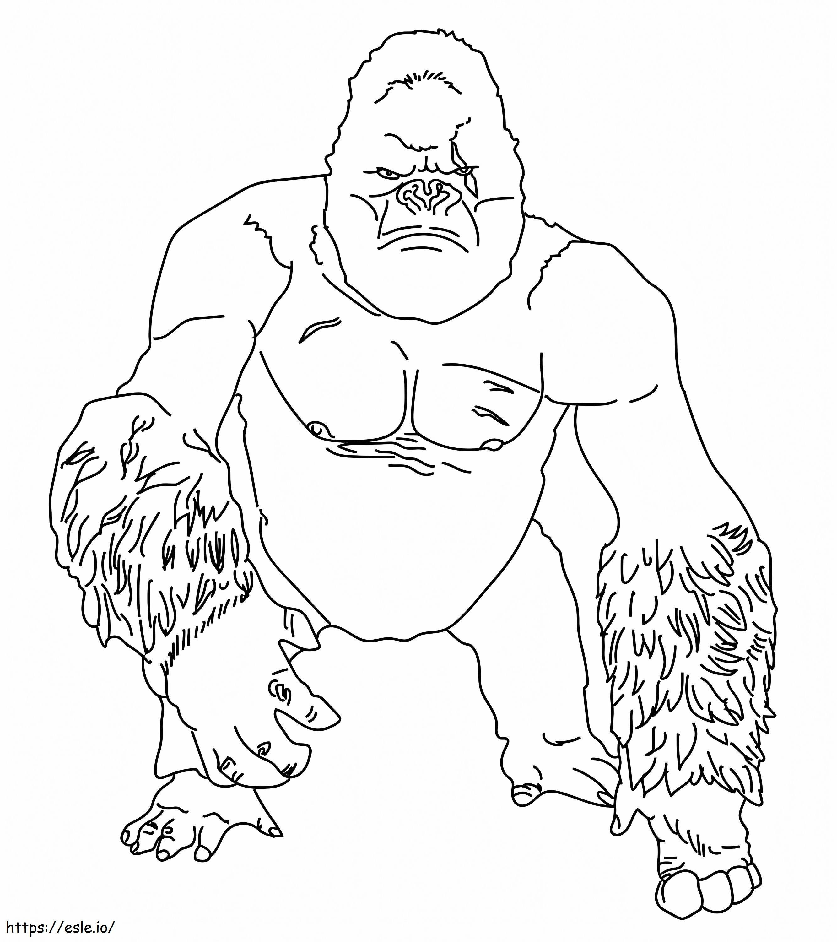 Coloriage Gorille en colère à imprimer dessin