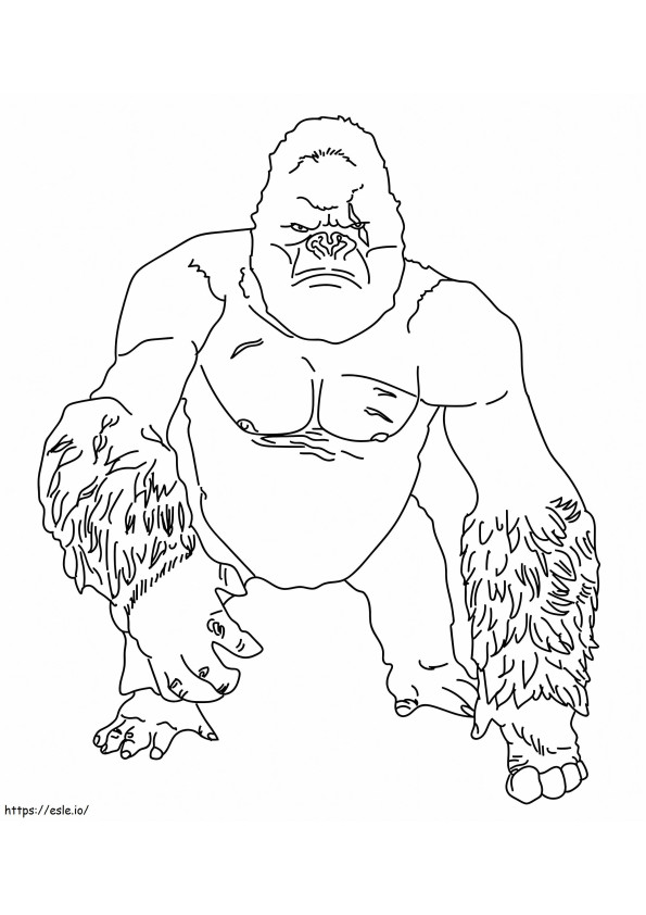 Coloriage Gorille en colère à imprimer dessin