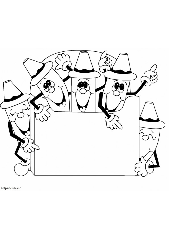 Funny Crayons coloring page