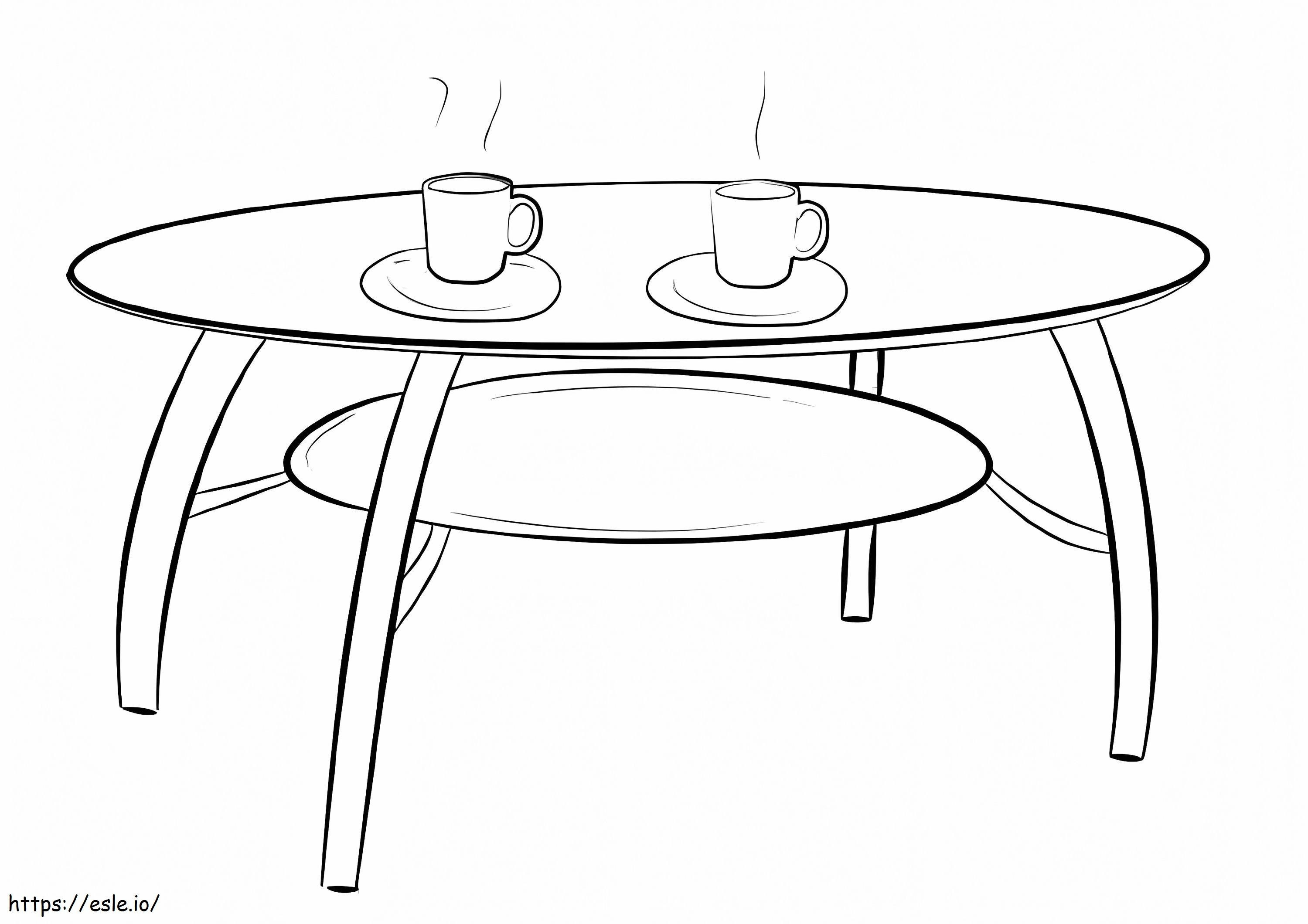 Coloriage Table de thé à imprimer dessin