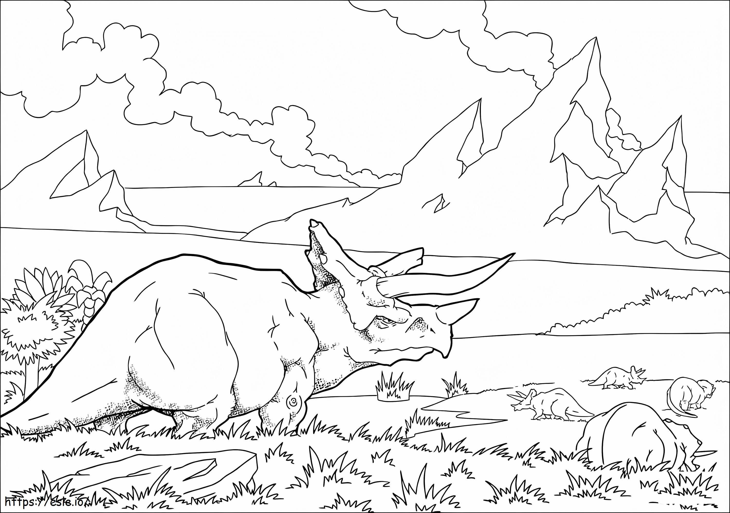 Triceratops 1 de colorat
