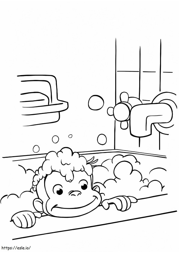 George Taking A Shower A4 coloring page