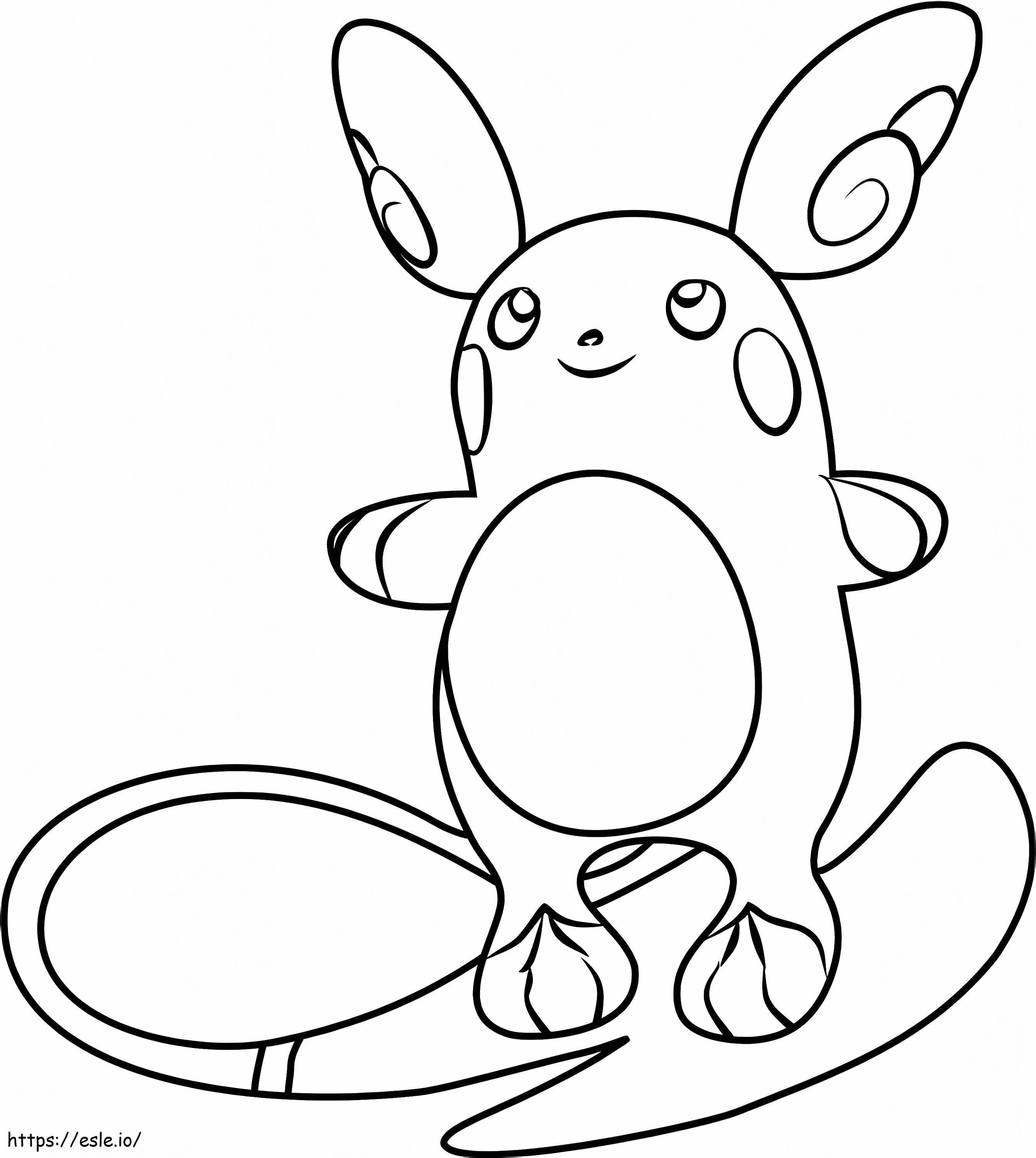 Coloriage Pokémon Raichu d'Alola à imprimer dessin