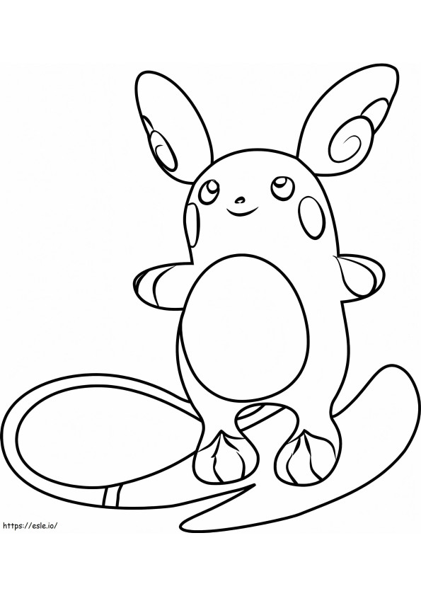 Coloriage Pokémon Raichu d'Alola à imprimer dessin