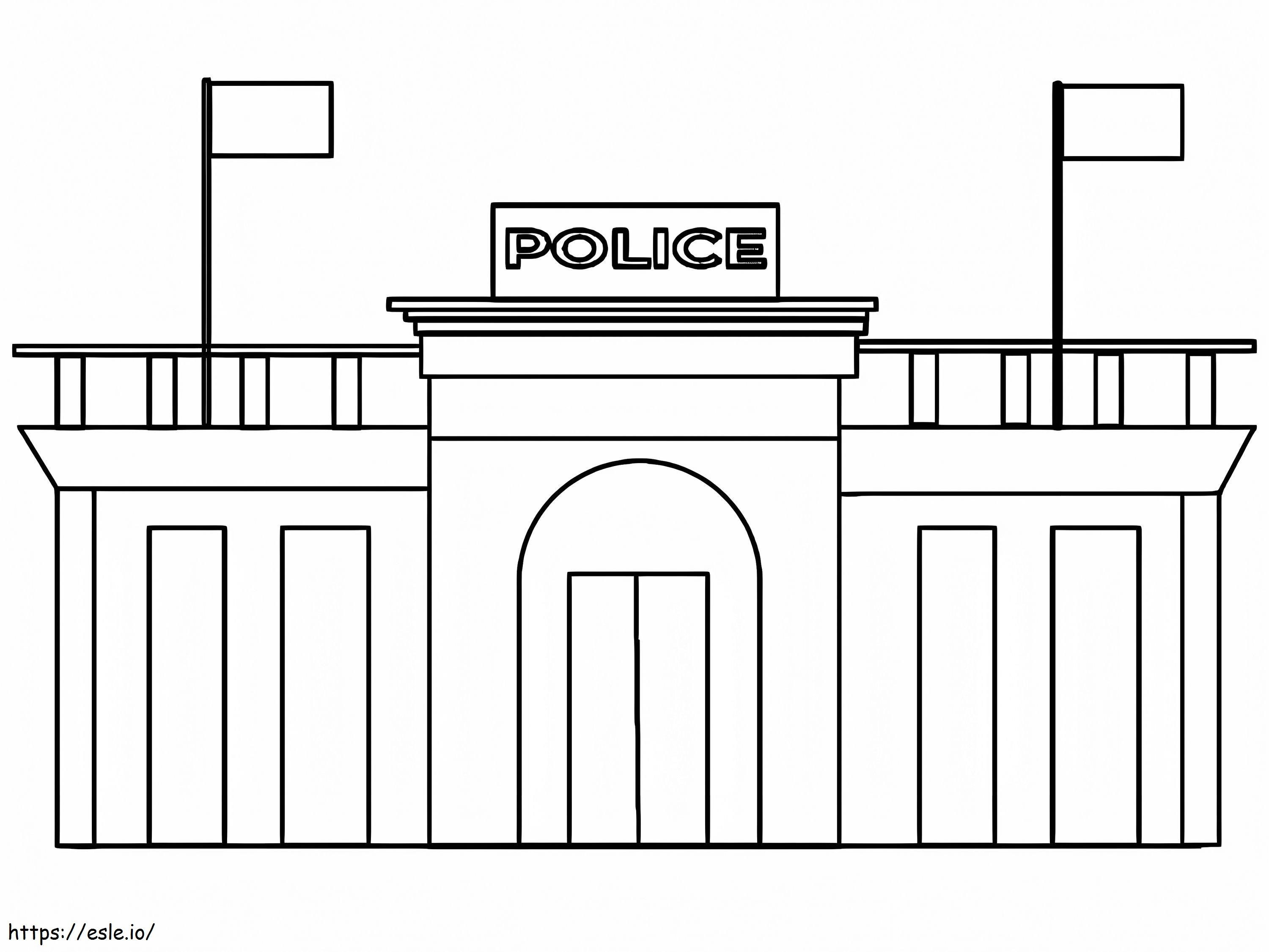 Free Police Station Building coloring page