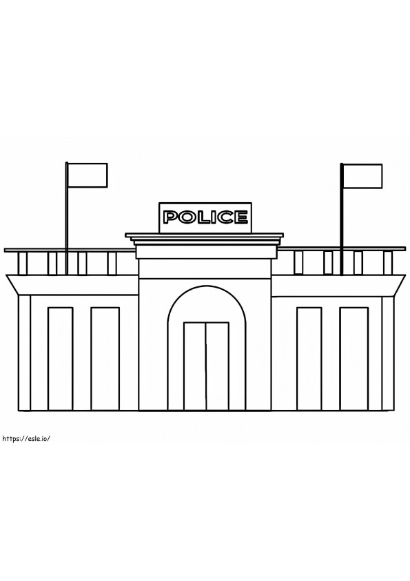 Bezpłatny budynek komisariatu policji kolorowanka