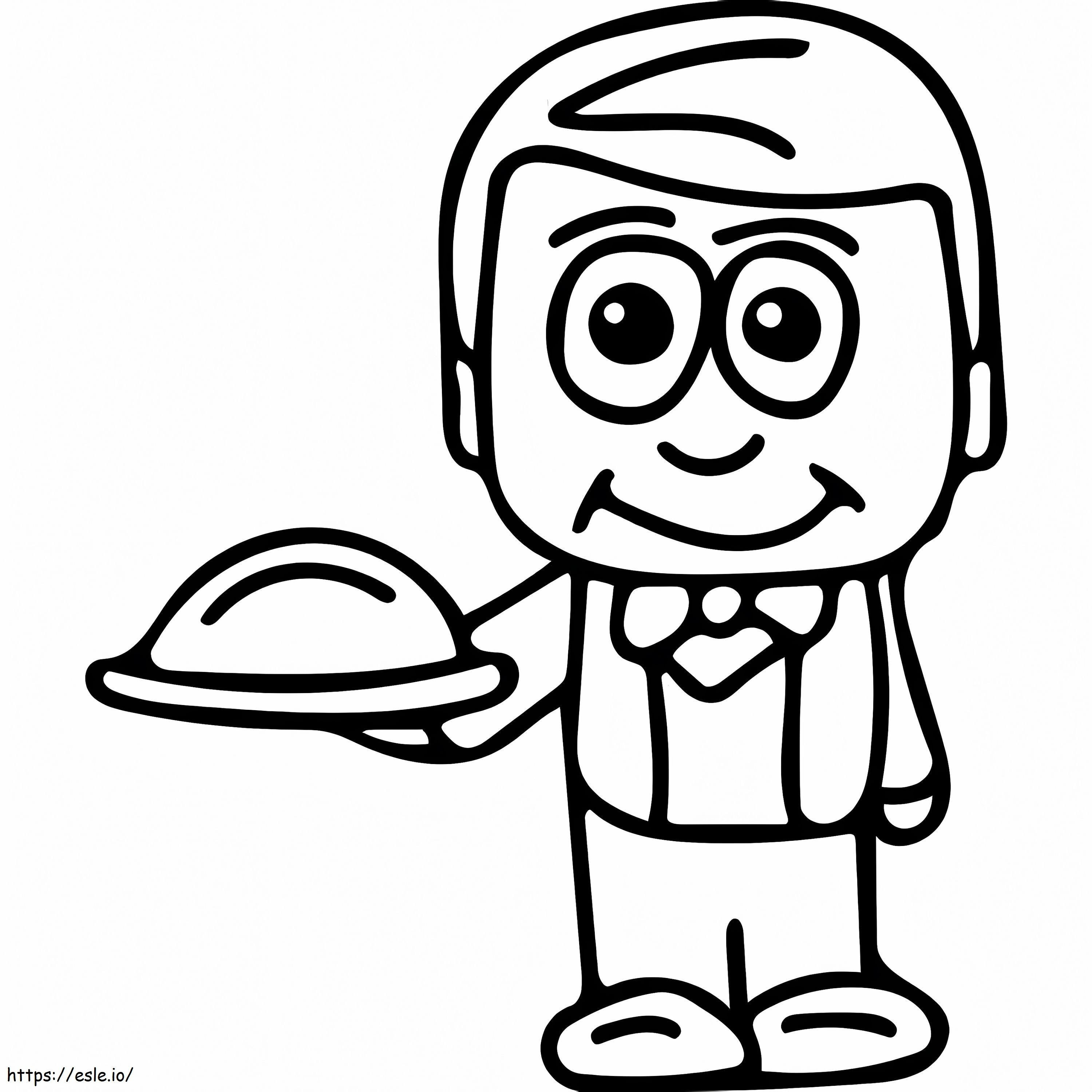 Waiter 4 coloring page