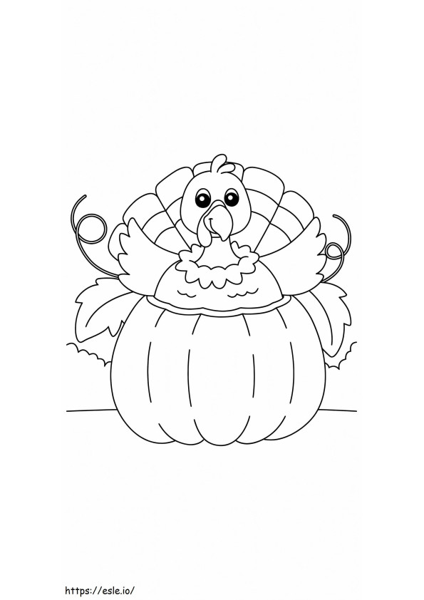 Coloriage Dessin au trait de dinde de Thanksgiving à imprimer dessin