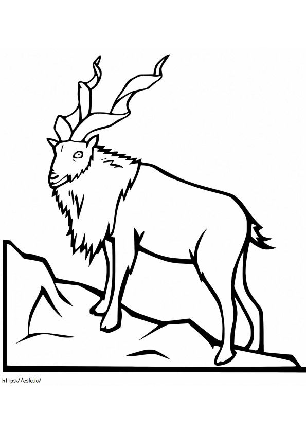 Free Printable Markhor coloring page
