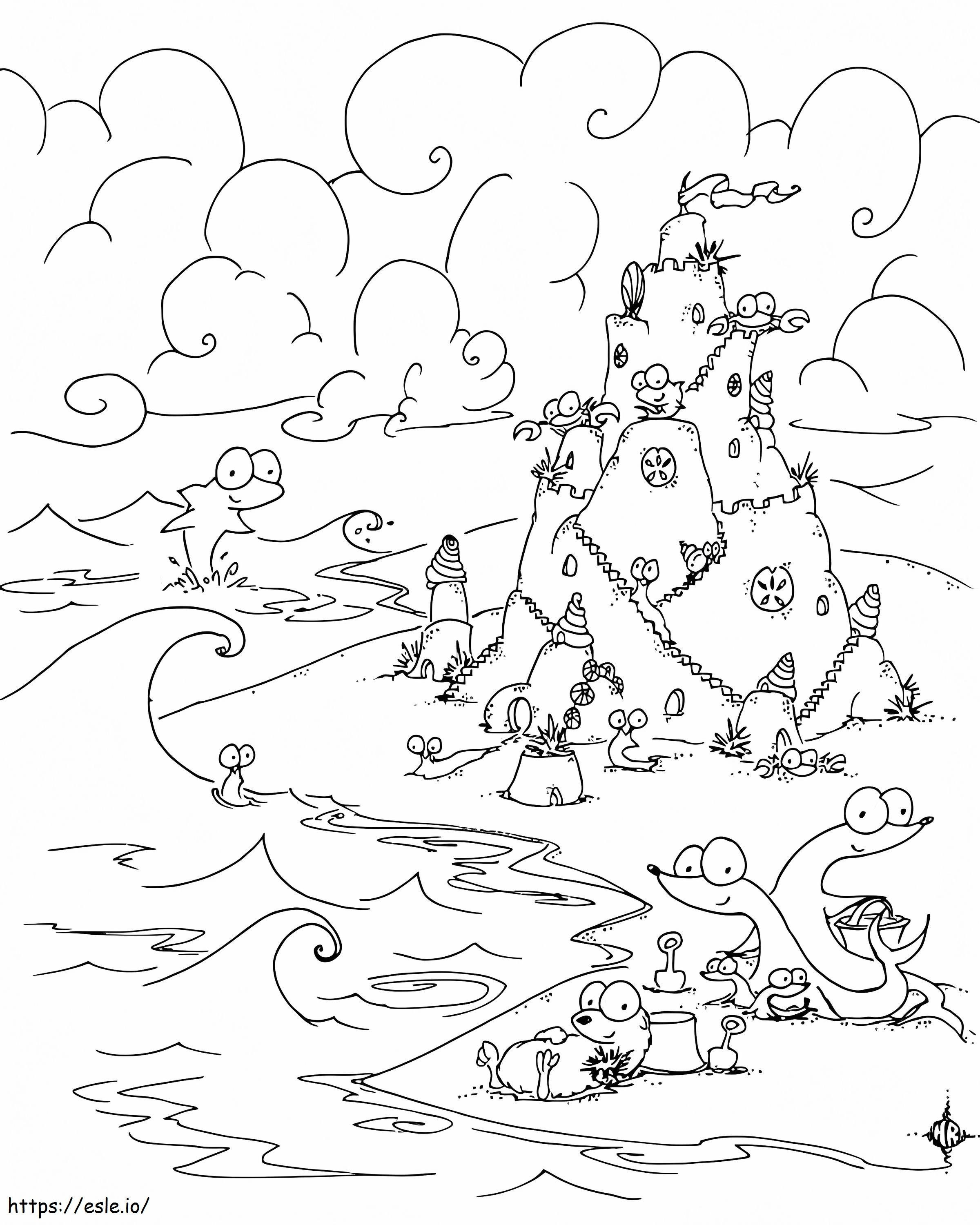 Amazing Sandcastle coloring page