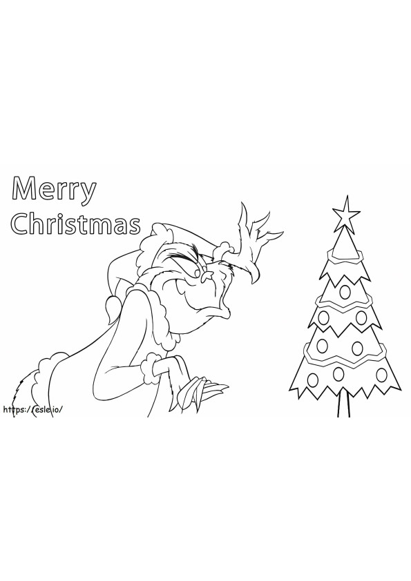 Noel Ağacı ile Grinch boyama