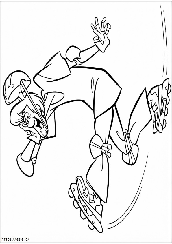 Shaggy Rollverblading coloring page