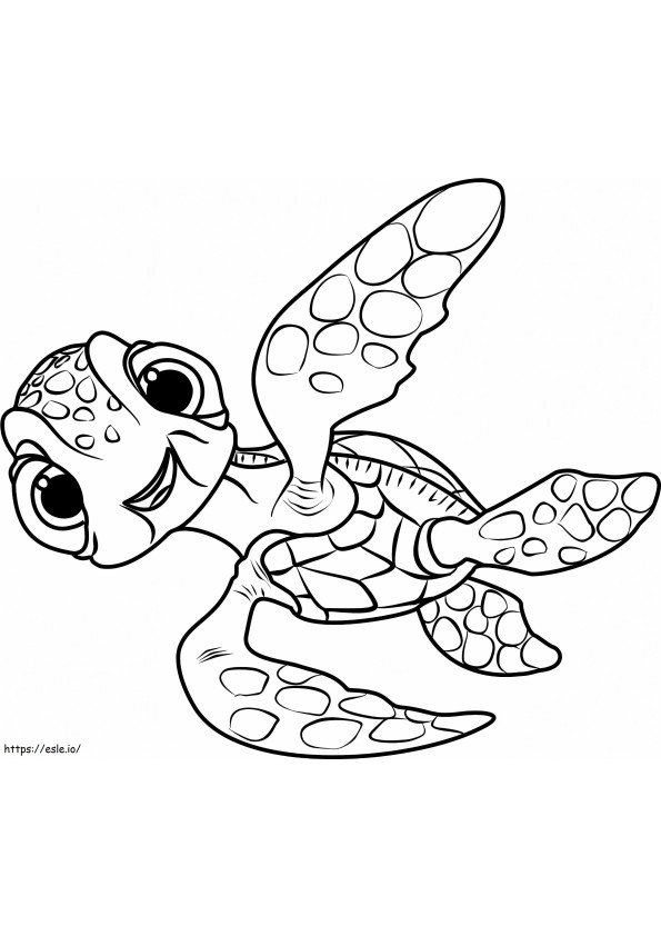Squirt In Finding Dory A4 coloring page