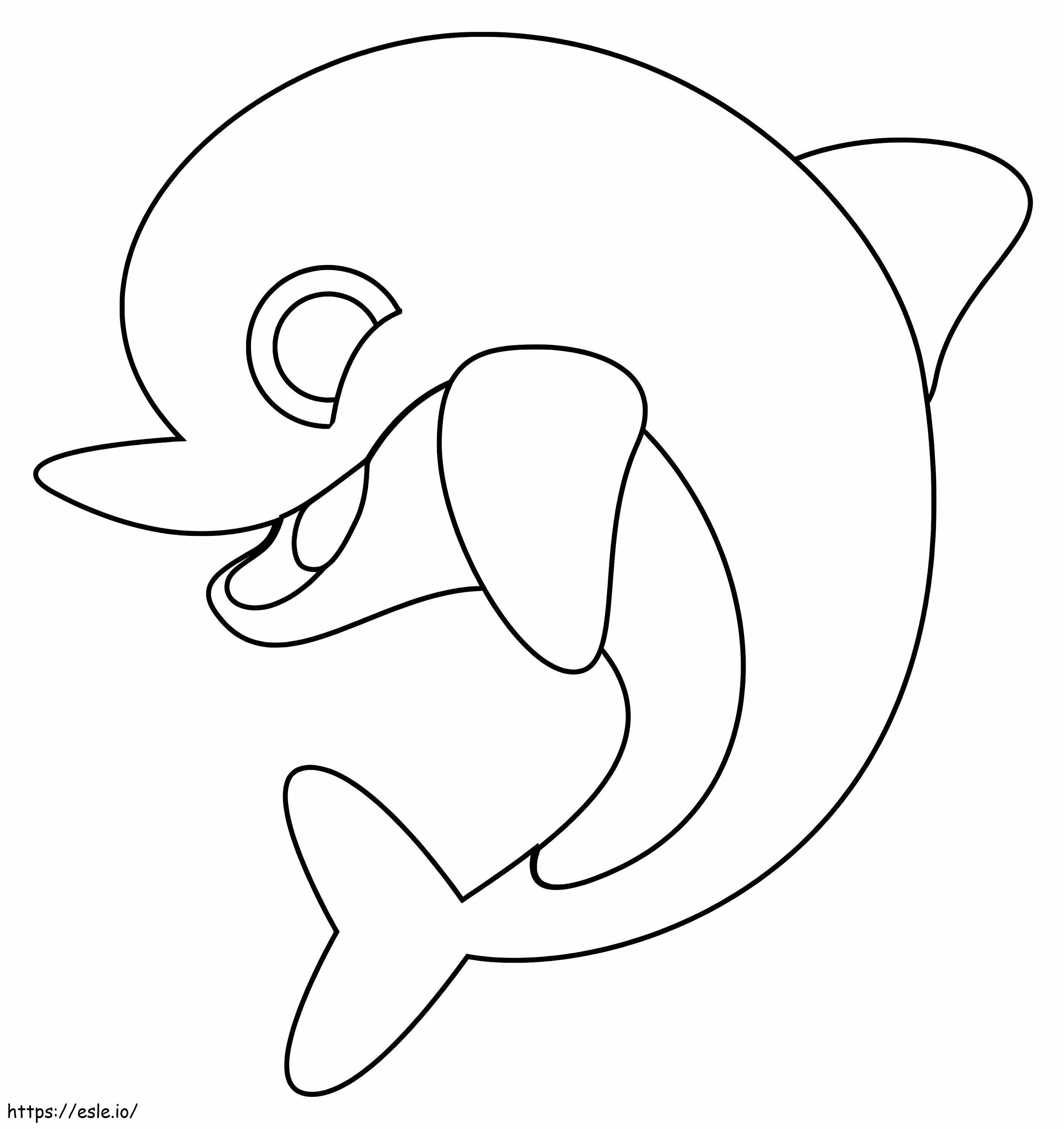 Coloriage Mignon bébé dauphin à imprimer dessin