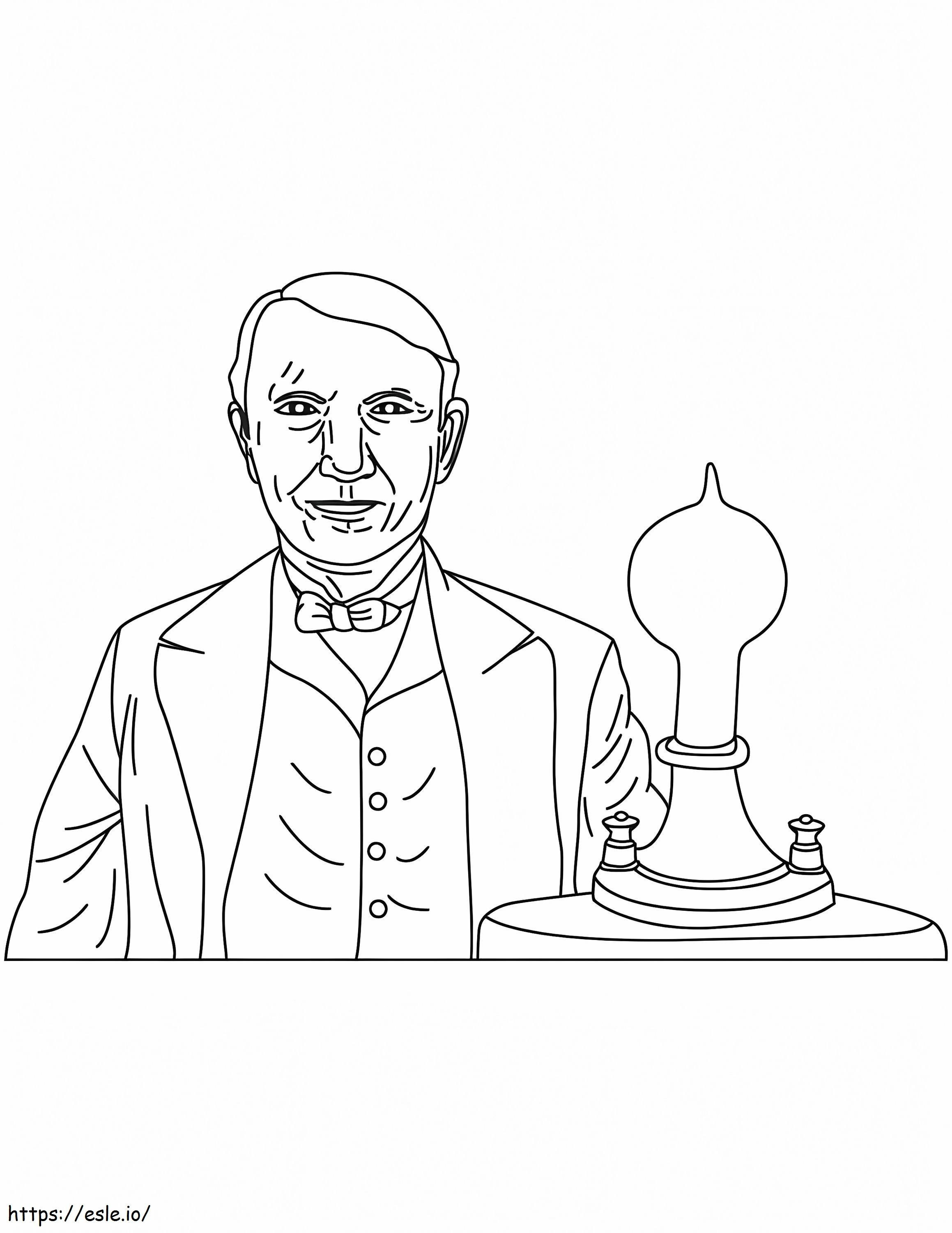 Thomas Edison om af te drukken kleurplaat kleurplaat