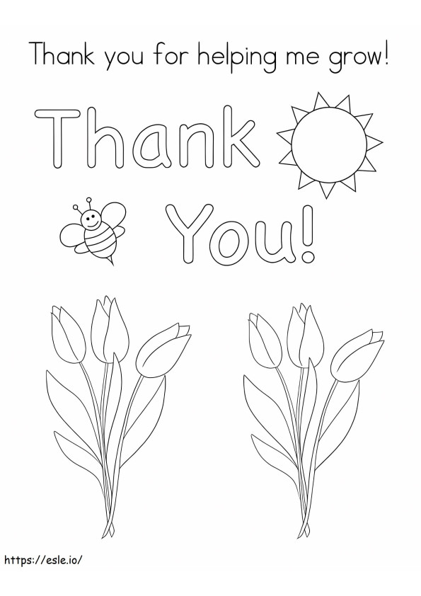 Thank You For Helping Me Grow coloring page