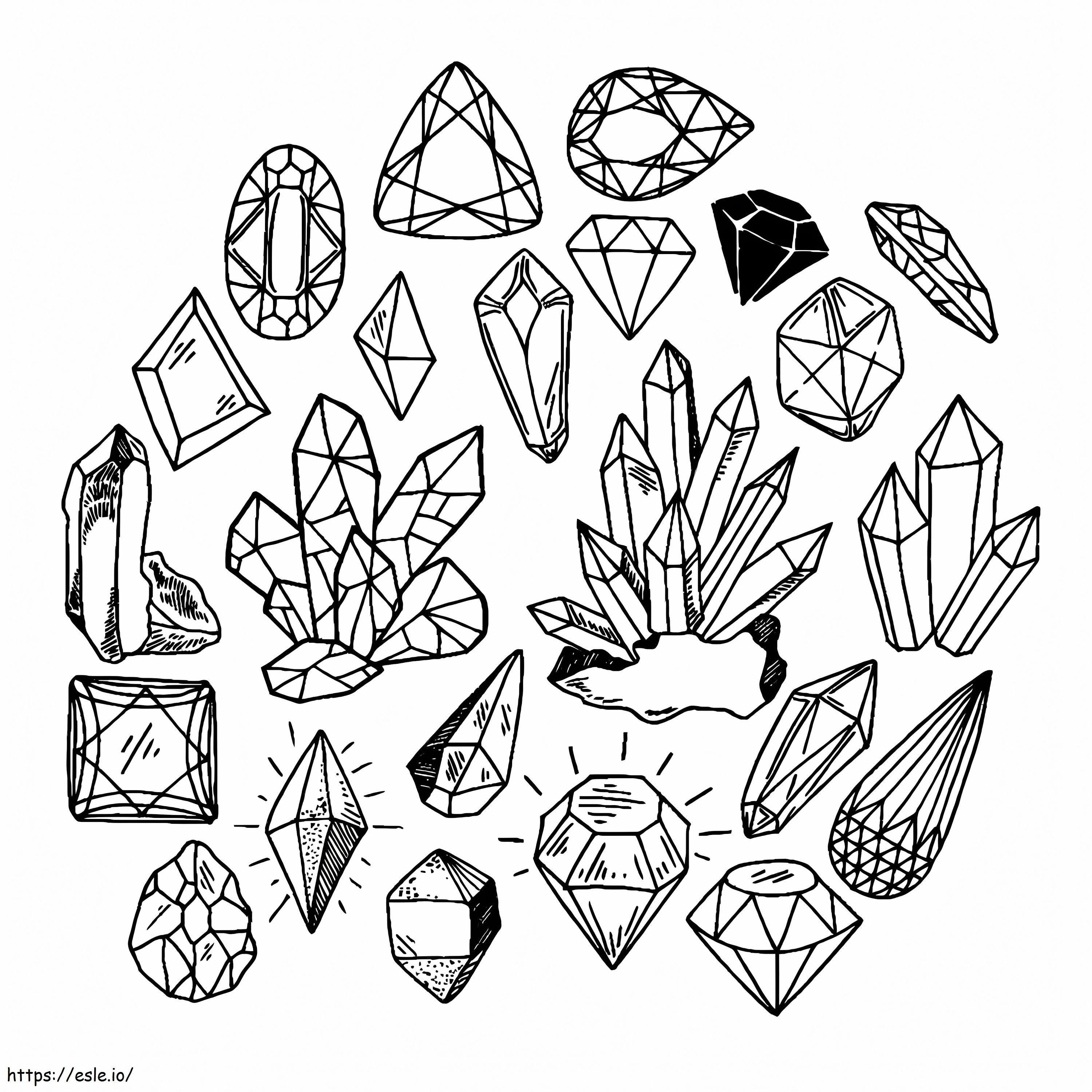 Gems Aesthetics coloring page