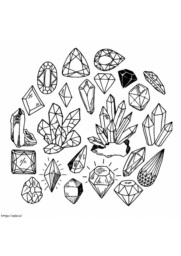 Gems Aesthetics coloring page