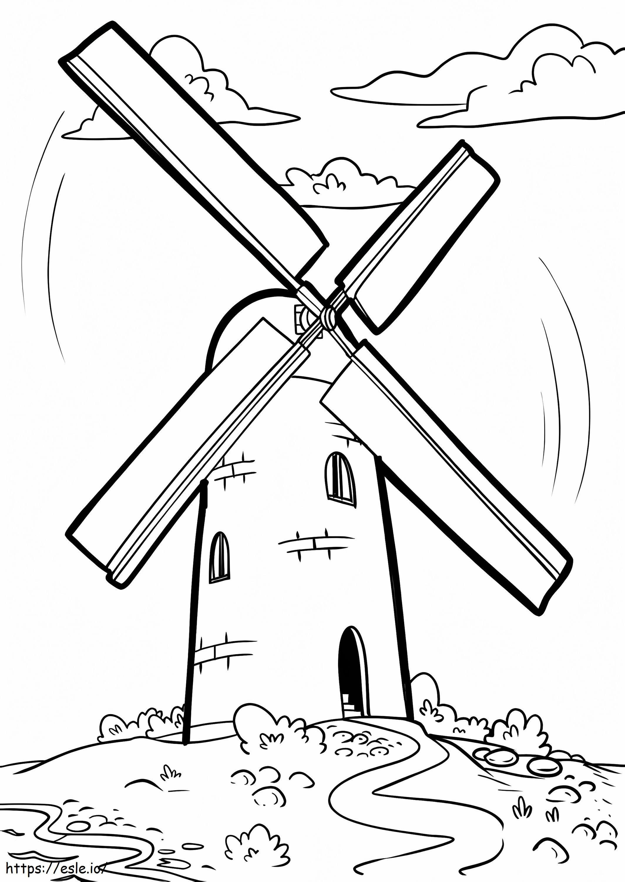 Windmühle 2 ausmalbilder