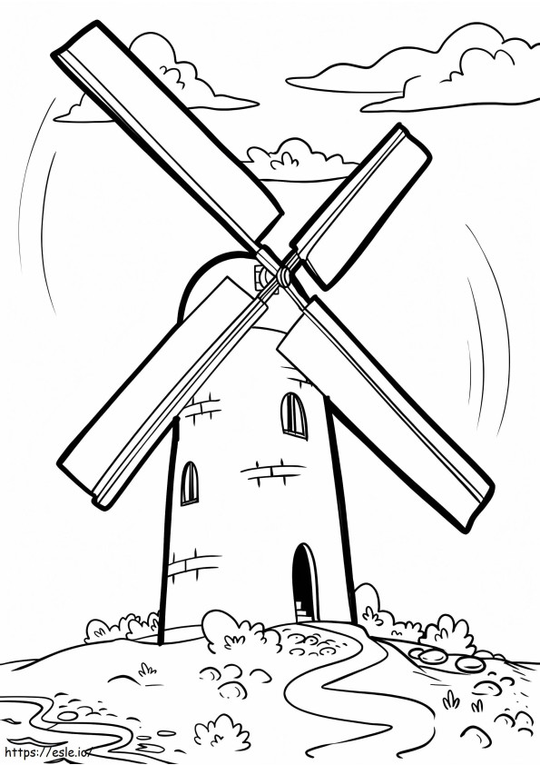 Windmühle 2 ausmalbilder