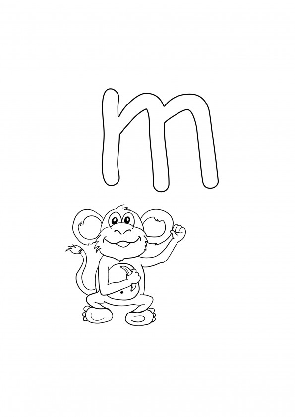 m is for monkey printable for free