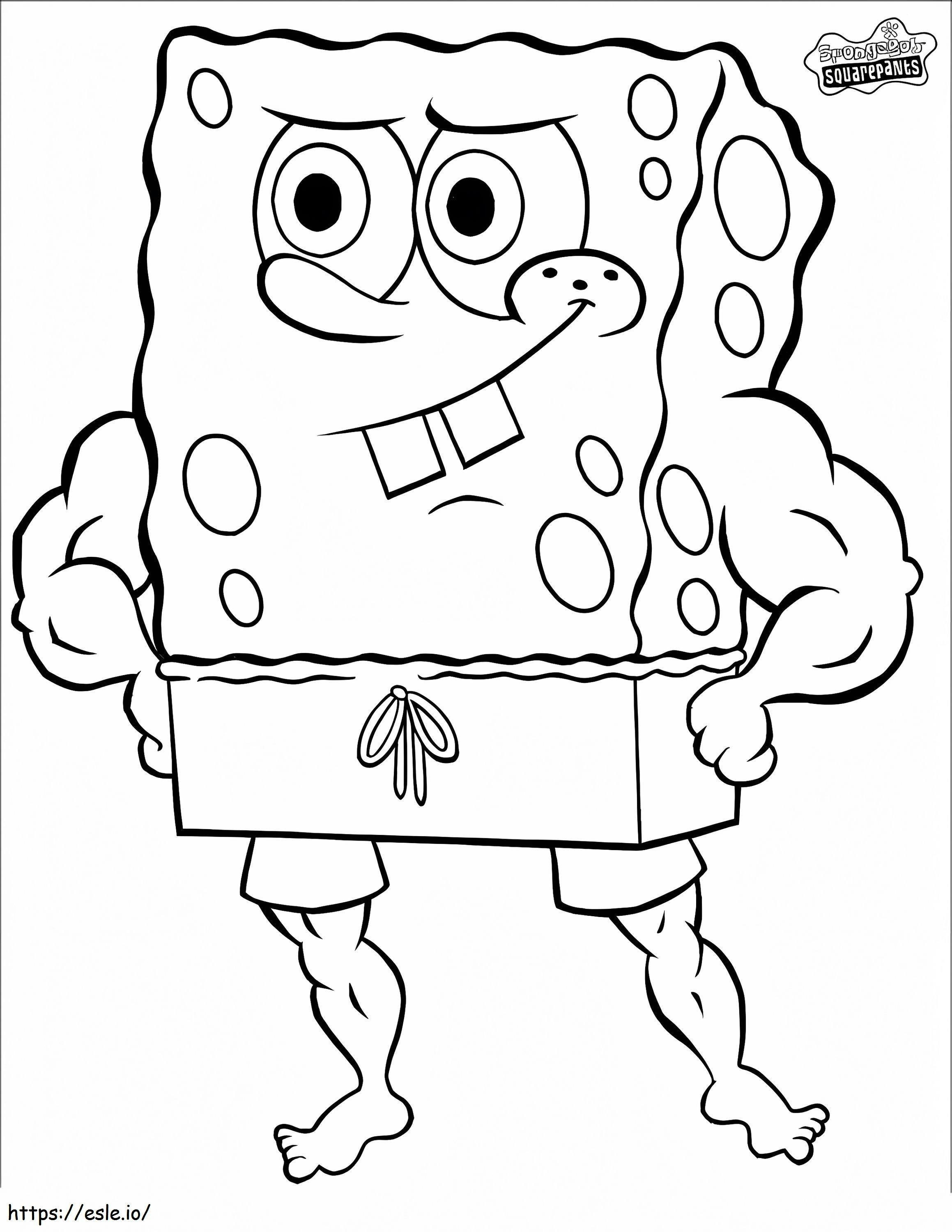 Spongebob Kuat Gambar Mewarnai