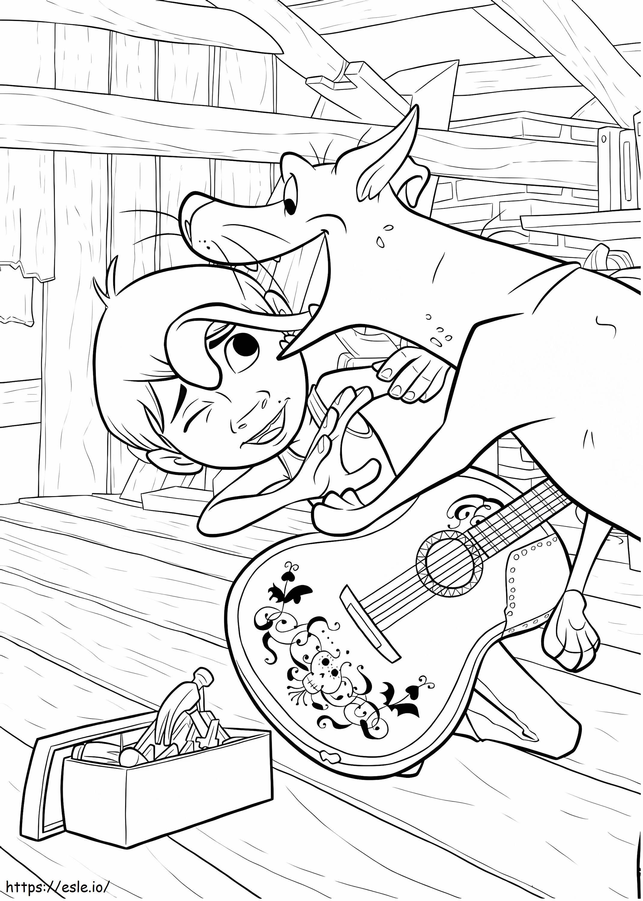 Miguel And Dante A4 coloring page