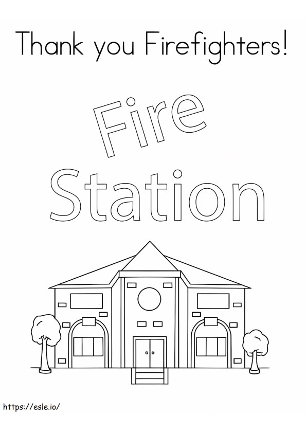 Coloriage Caserne de pompiers 2 à imprimer dessin