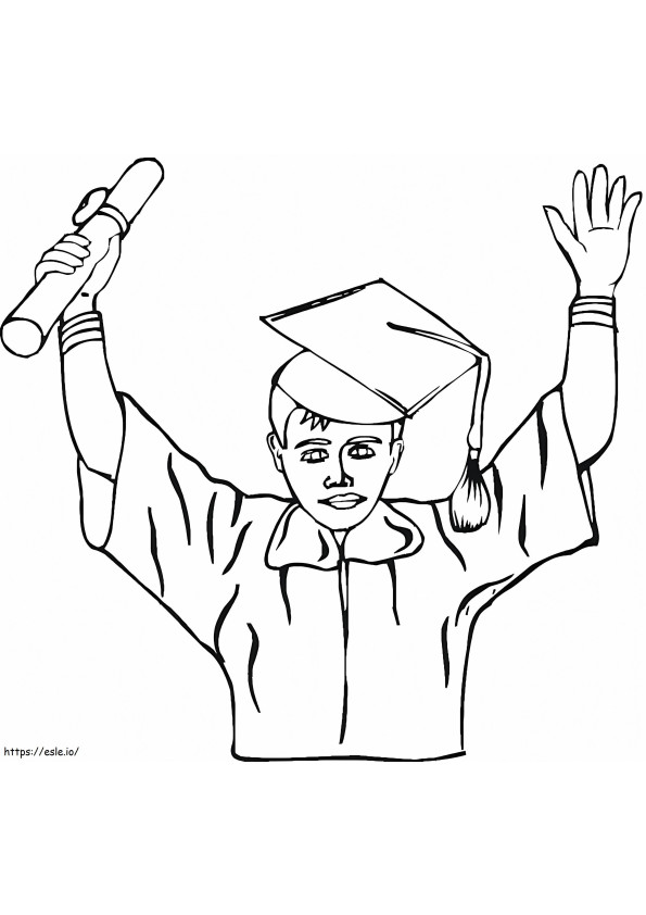 Graduation Boy coloring page