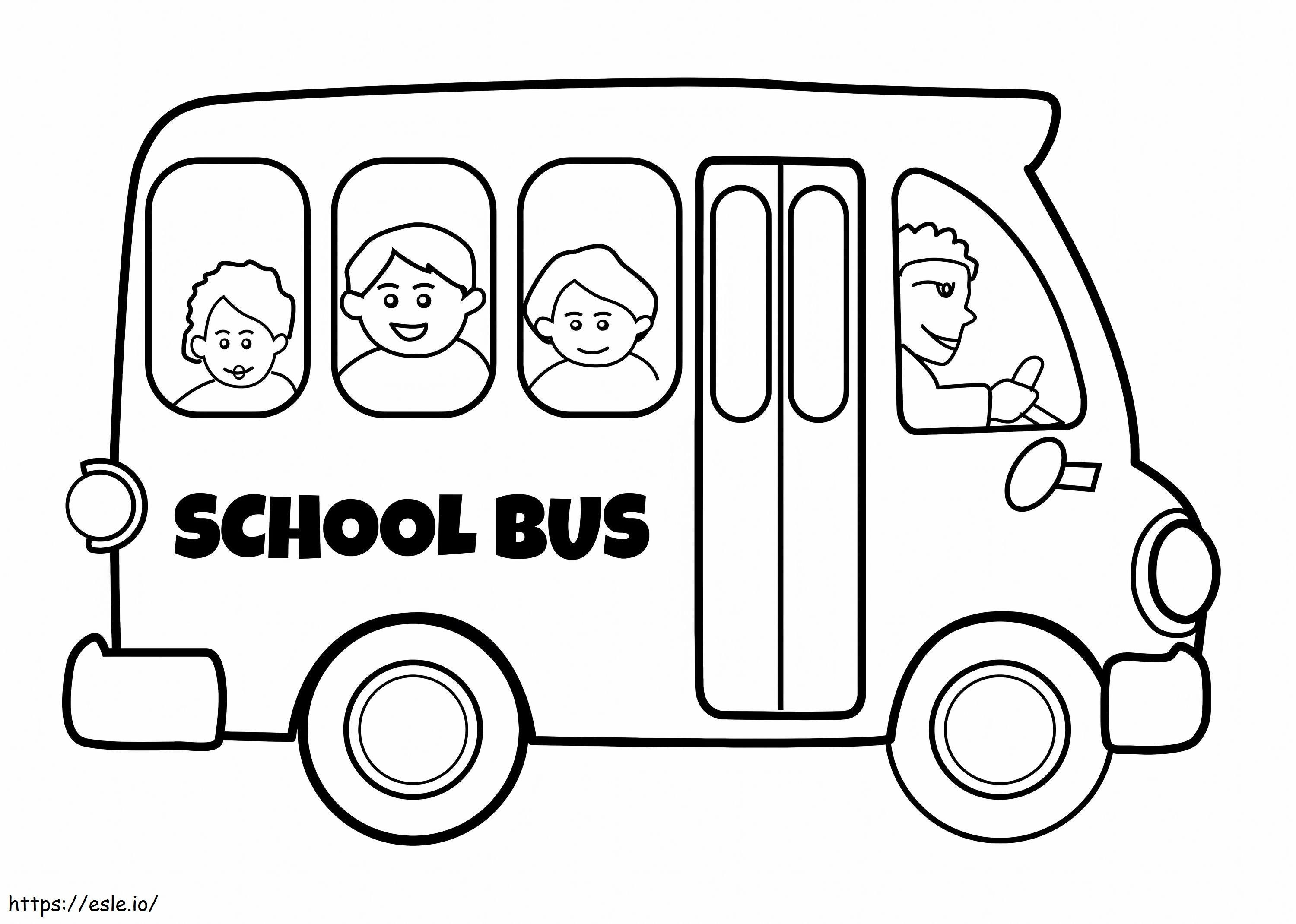 Autobús escolar sencillo para colorear
