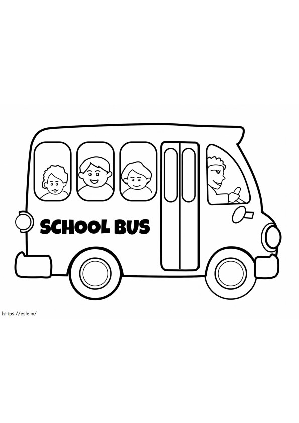 ônibus escolar simples para colorir