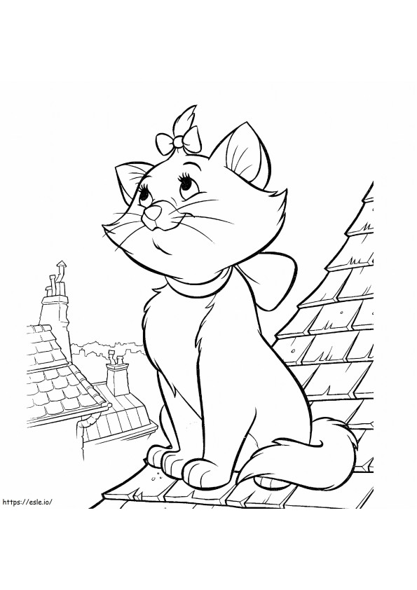 Print Cute Marie Cat Coloring Page coloring page