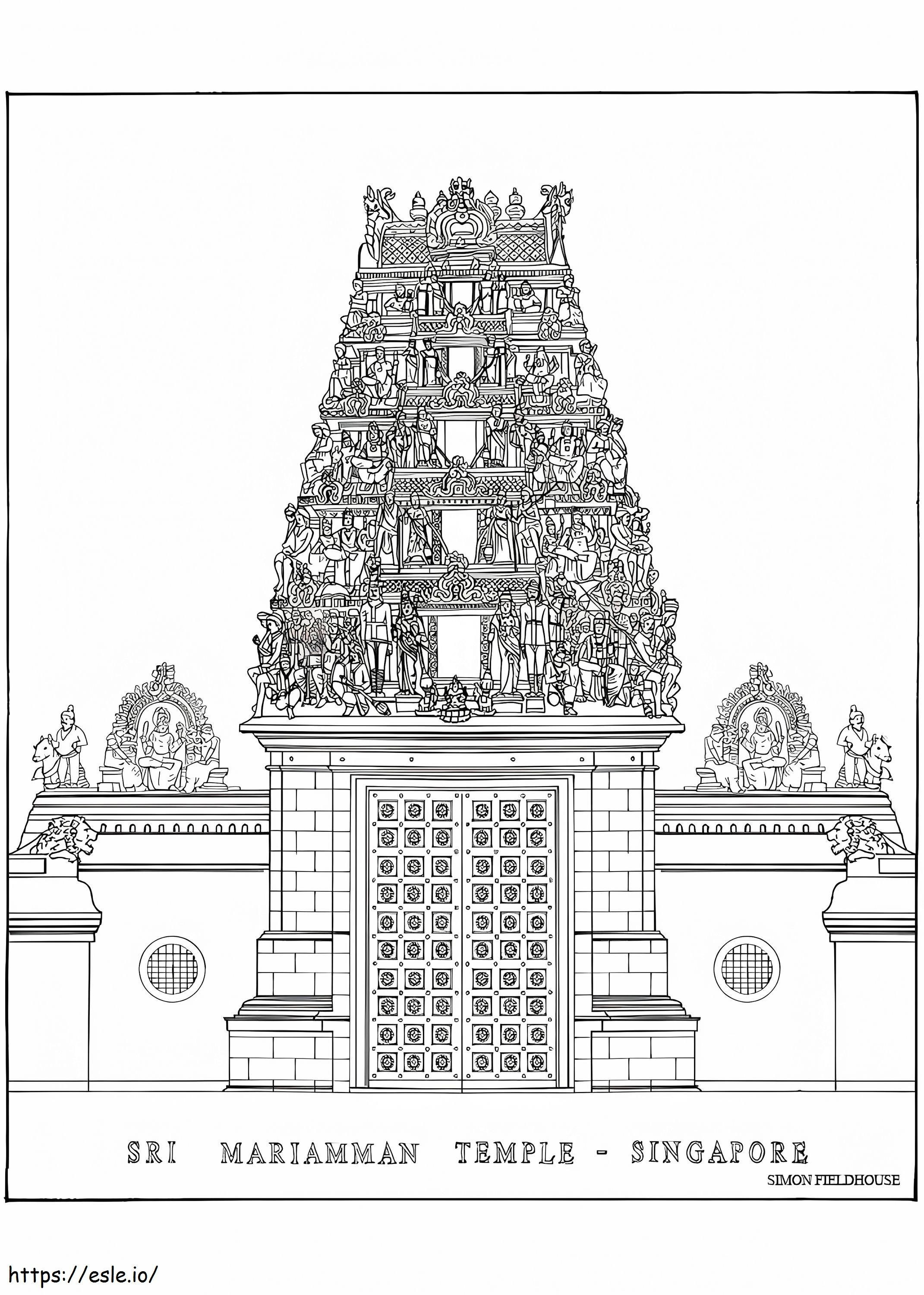 Coloriage Temple Sri Mariamman à imprimer dessin