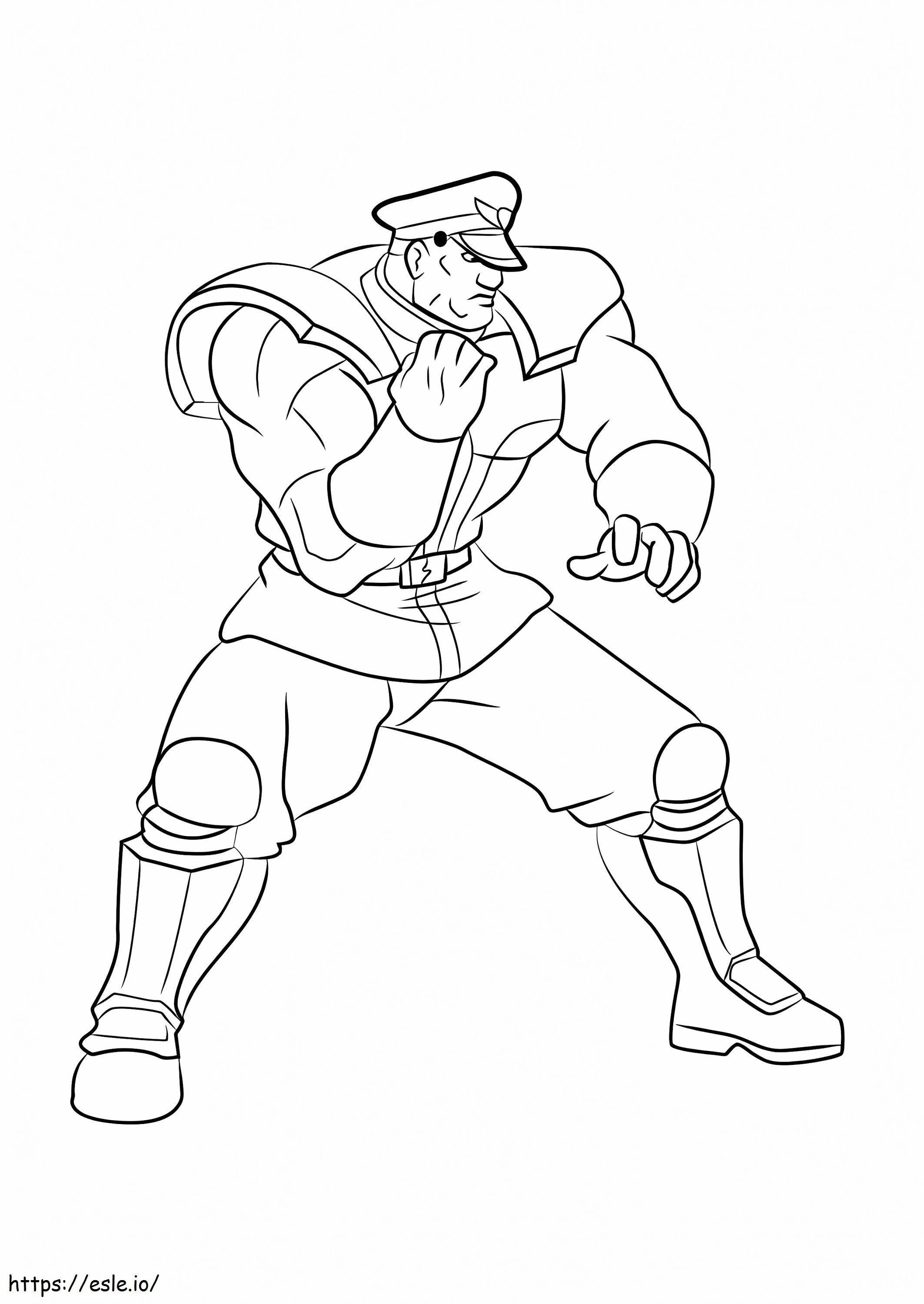 M. Bison de Street Fighter para colorear