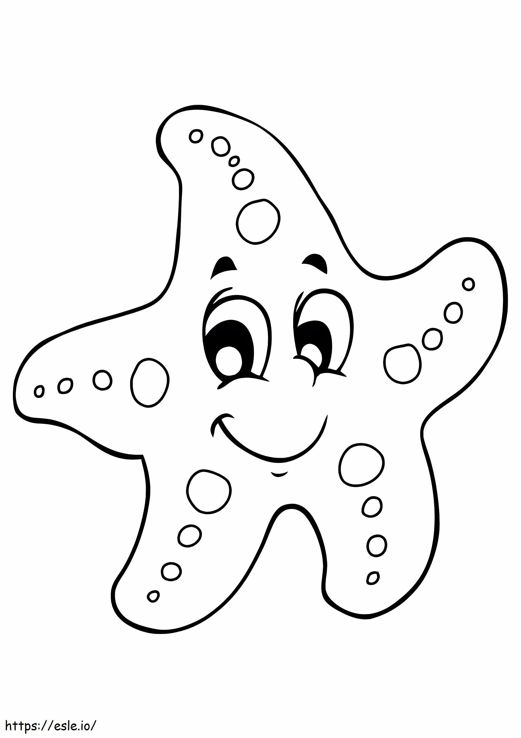 Coloriage Cool Starfish Sonriendo à imprimer dessin