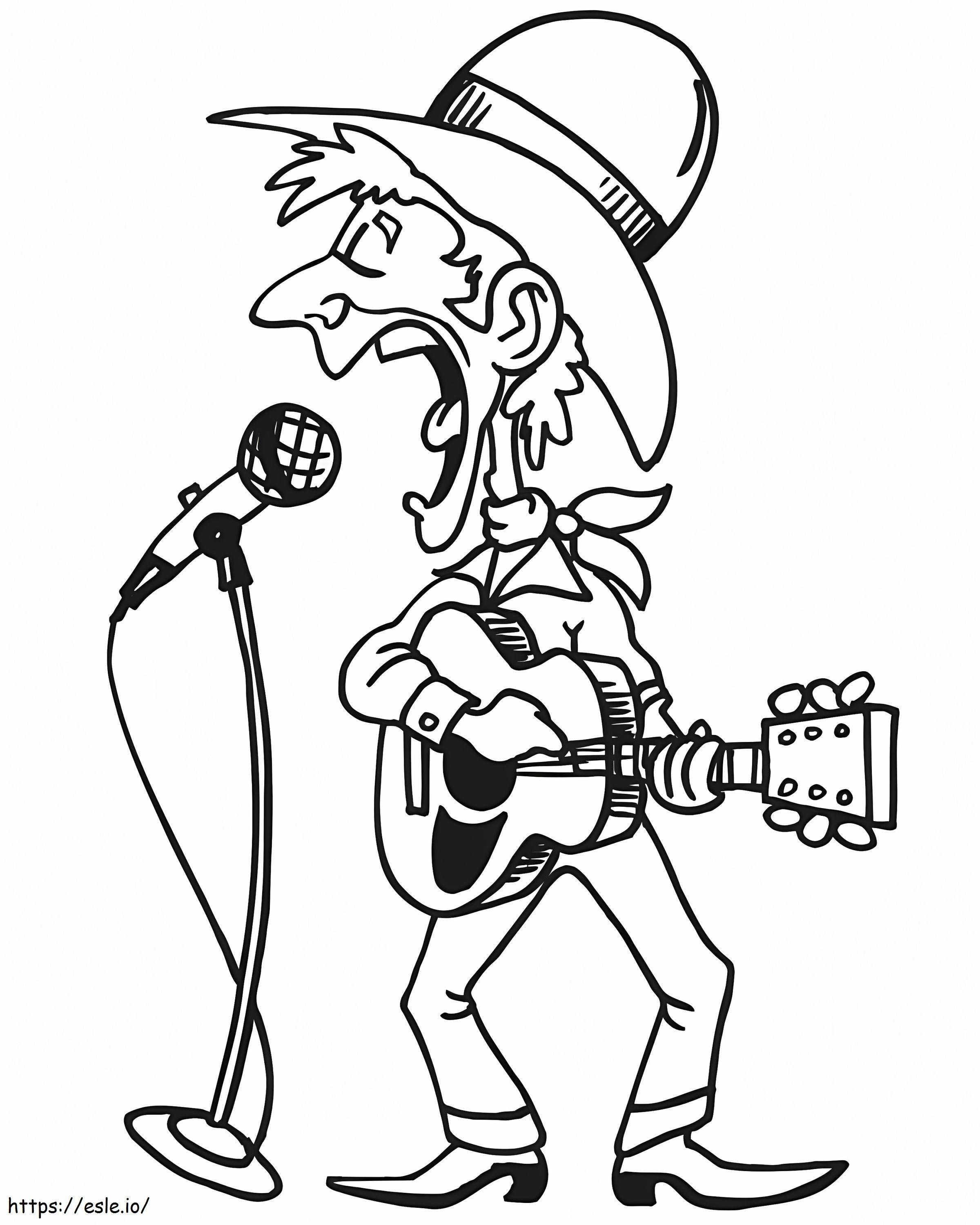 Country Singer coloring page