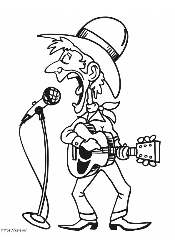 Country Singer coloring page