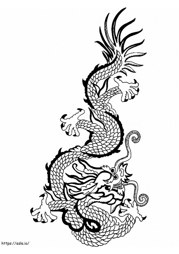Dragonul chinezesc 1 de colorat