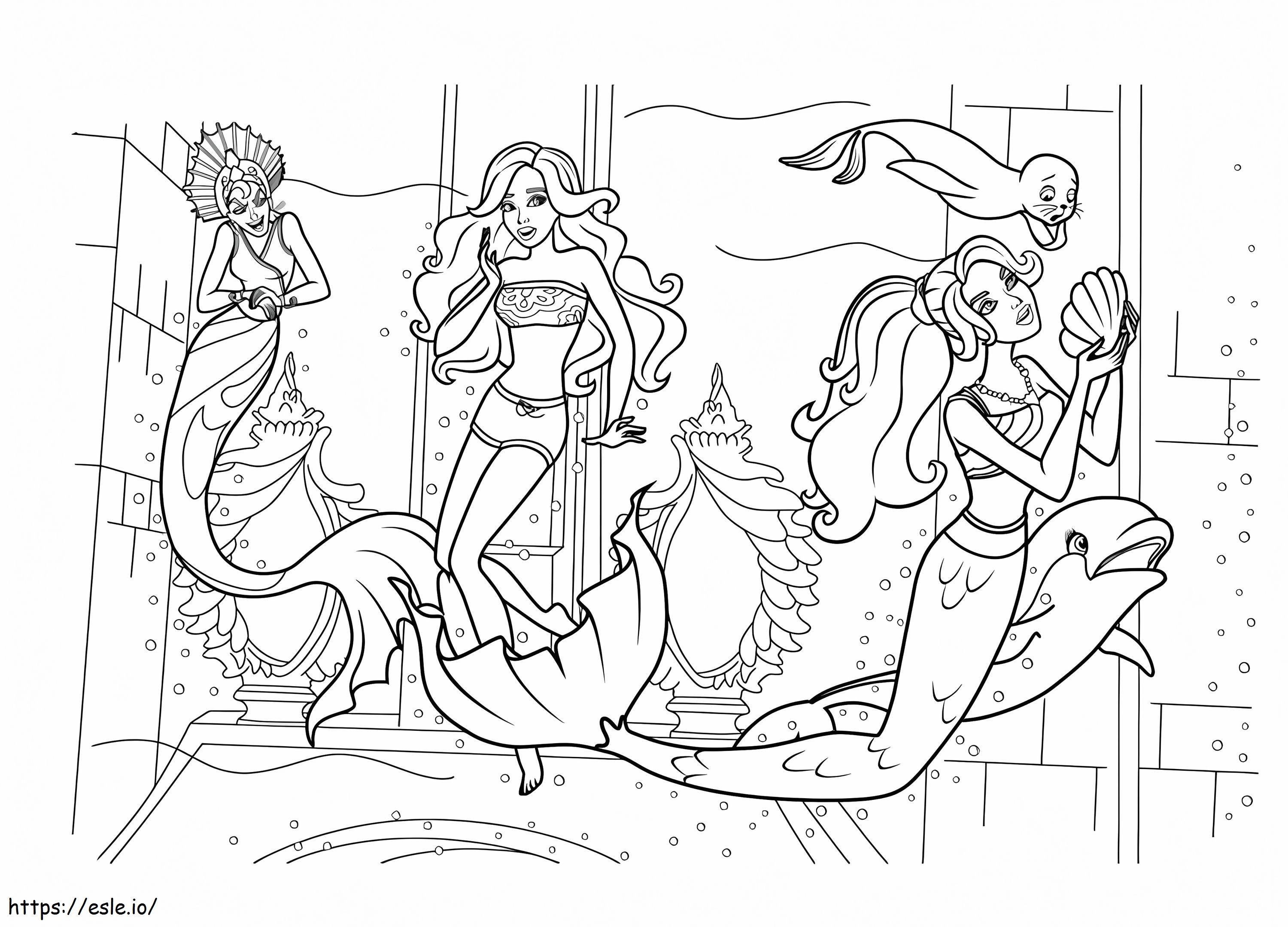 Desenhos Para Colorir Barbie Sereias Grátis Para Imprimir