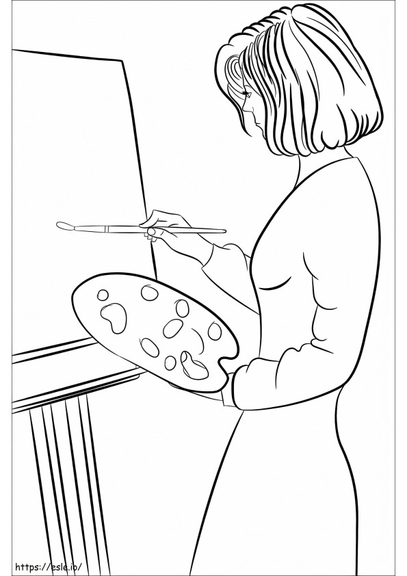 Female Artist coloring page