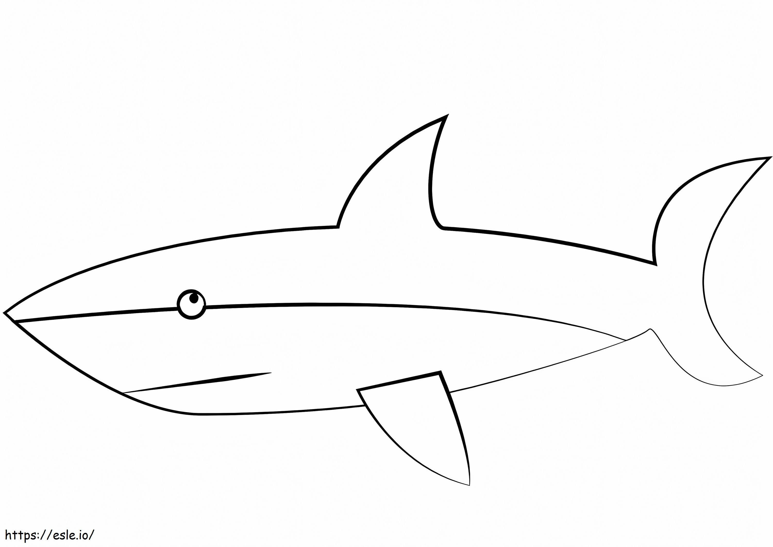 シンプルなサメ ぬりえ - 塗り絵