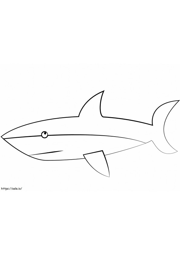 シンプルなサメ ぬりえ - 塗り絵