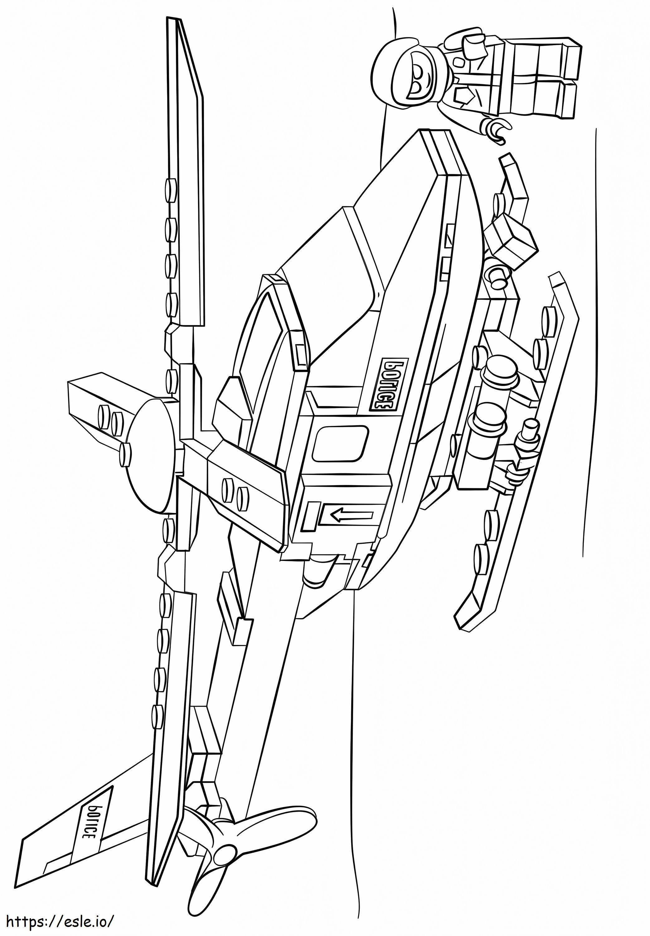 Police N Helicopter A4 coloring page