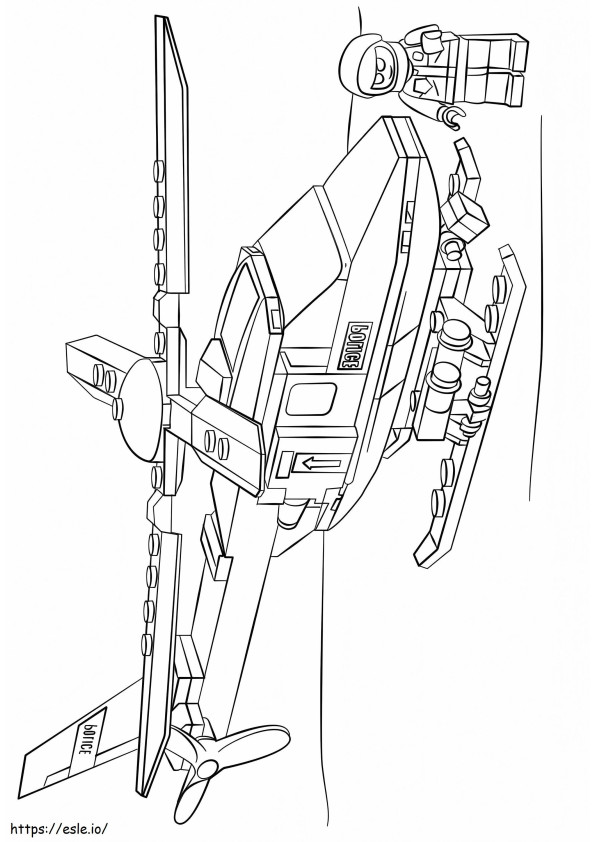 Police N Helicopter A4 coloring page
